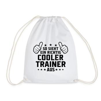 So sieht ein cooler Trainer aus - Turnbeutel - Weiß - Vorne