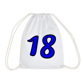 18. 18 ANS. 18e ANNIVERSAIRE. ANNIVERSAIRE 18 ANS. - Sac de sport léger - blanc - Devant