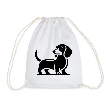 Dachshund - Drawstring Bag - white - Front