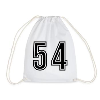54 Number Symbol - Drawstring Bag - white - Front