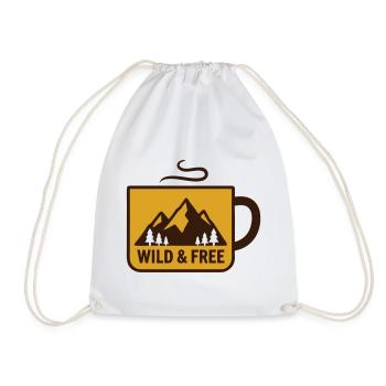 Heisse Tasse Berge Abzeichen - Turnbeutel - Weiß - Vorne