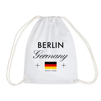 Berlin Allemagne coordonne un souvenir de voyage - Sac de sport léger - blanc - Devant