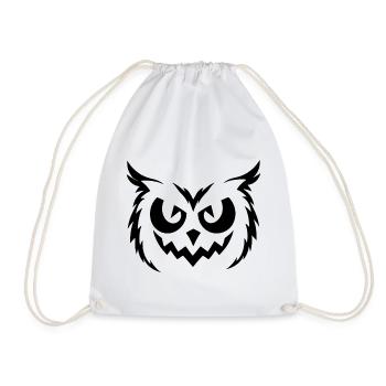 Halloween Eule – Spooky Owl Face - Turnbeutel - Weiß - Vorne