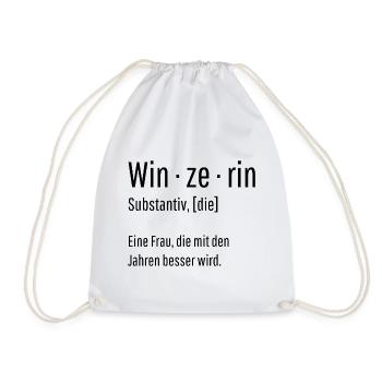 Winzerin Substantiv Definition Wein Geschenk - Turnbeutel - Weiß - Vorne