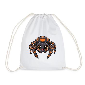 Spinne Kawaii Style – Süßes Krabbeltier - Turnbeutel - Weiß - Vorne