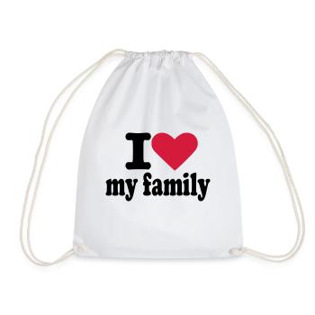 Family - Familie - Turnbeutel - Weiß - Vorne