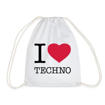 I LOVE TECHNO - Turnbeutel - Weiß - Vorne