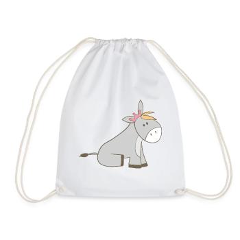 Royal donkey with crown - Drawstring Bag - white - Front