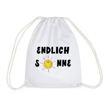 Endlich Sonne - Sommer - Sonnenschein - Turnbeutel - Weiß - Vorne