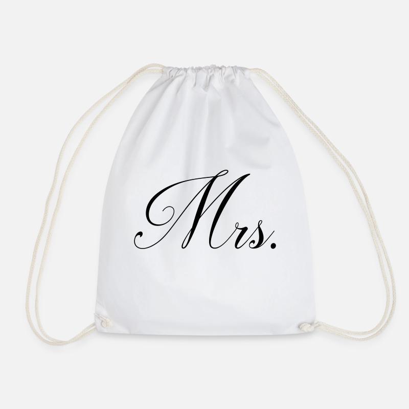 Mrs! Miss! Gift sayings - Drawstring Bag - white