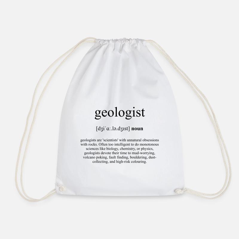 Geologist (Geologist) Definition Dictionary - Drawstring Bag - white