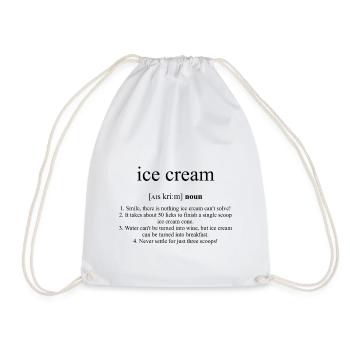 Ice Cream (ice cream) - Drawstring Bag - white - Front