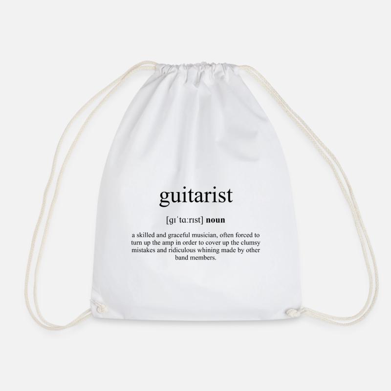 Guitarist (guitarist) Definition Dictionary - Drawstring Bag - white