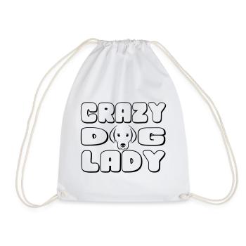 Dame folle de chien. Pour les femmes qui aiment les chiens - Sac de sport léger - blanc - Devant