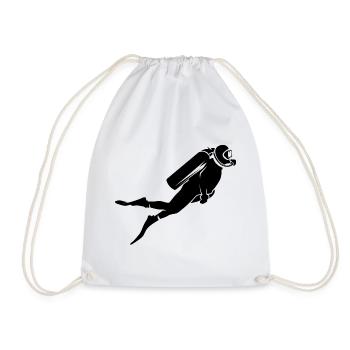 Illustration de logo de symbole sous-marin de mer de plongeur - Sac de sport léger - blanc - Devant