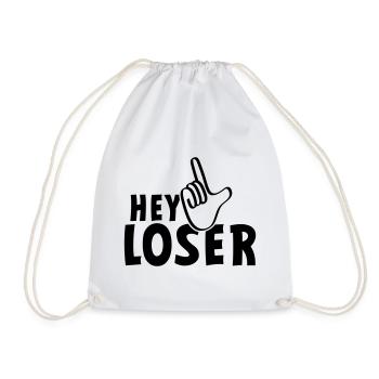 Hey loser. losers, weirdos, silly, neurd.... - Drawstring Bag - white - Front
