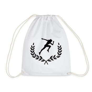 Sprinter in laurel decoration - Drawstring Bag - white - Front