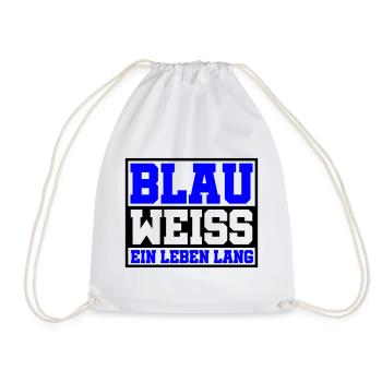 Blau Weiss ein Leben Lang | Farben änderbar - Turnbeutel - Weiß - Vorne