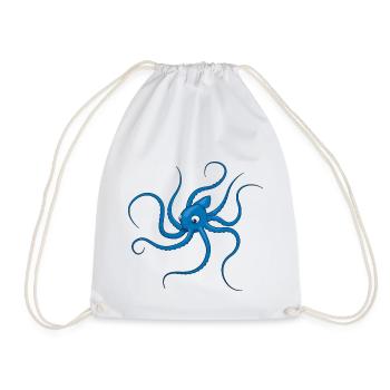 Oktopus blau - Turnbeutel - Weiß - Vorne