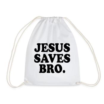 Jesus saves bro - Sac de sport léger - blanc - Devant