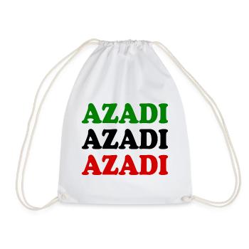 Azadi - Drawstring Bag - white - Front