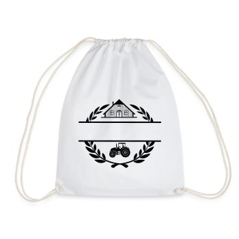 Proud of the farm and tractor - Drawstring Bag - white - Front