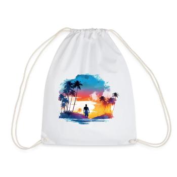 Einfach nur Sommer, Sonne und Strand - Turnbeutel - Weiß - Vorne