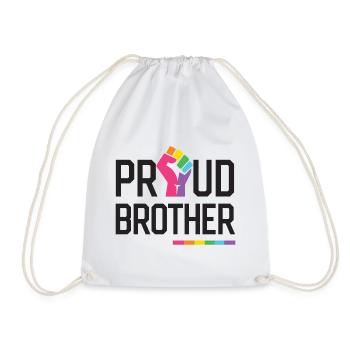LGBT Pride Month - Proud Brother - Drawstring Bag - white - Front