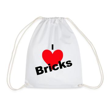 Herzliebe zu Bricks - Turnbeutel - Weiß - Vorne