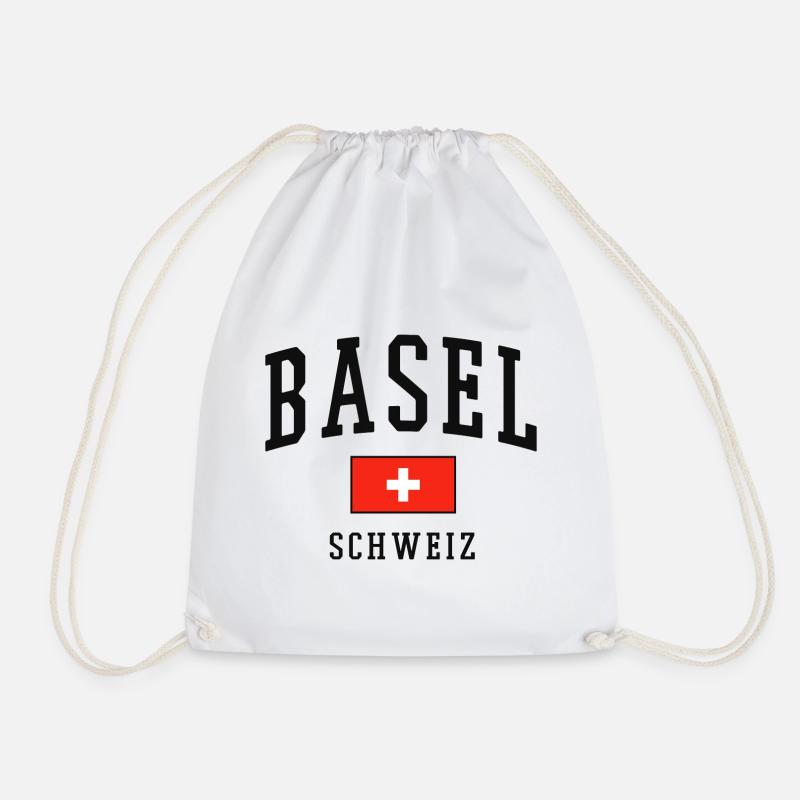 Basel Schweiz Flagge - Turnbeutel - Weiß
