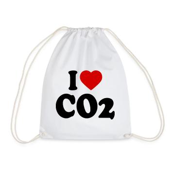 I love co2 - Drawstring Bag - white - Front