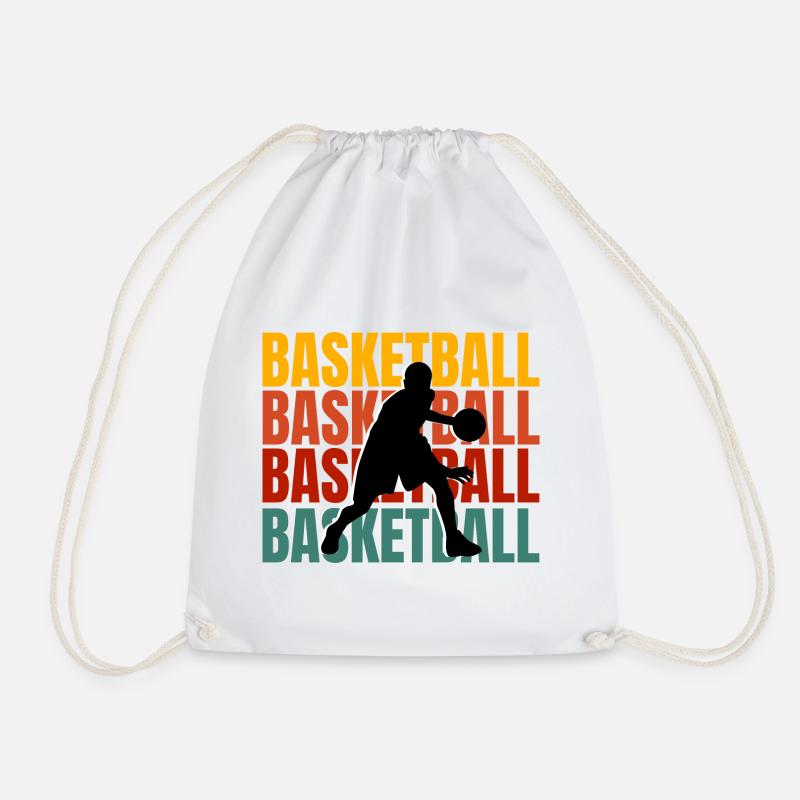 Basketball player dribbling - Drawstring Bag - white
