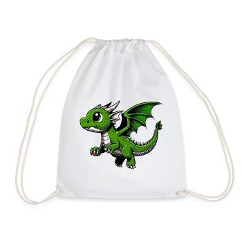 Dragon - Drawstring Bag - white - Front