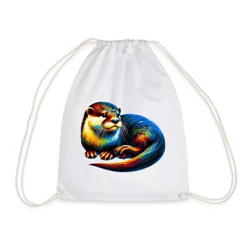 Otter - Drawstring Bag - white - Front