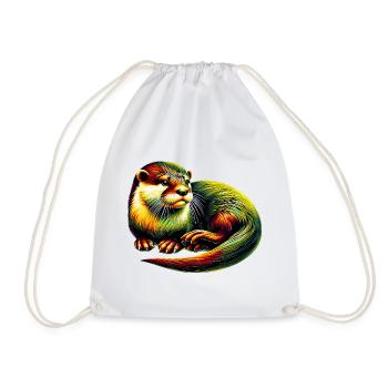 Otter - Drawstring Bag - white - Front