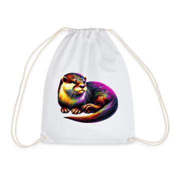 Otter - Drawstring Bag - white - Front
