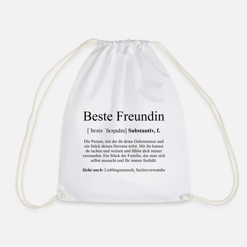 Beste Freundin Definition Dictionary - Turnbeutel - Weiß