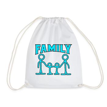 Motif famille. - Sac de sport léger - blanc - Devant