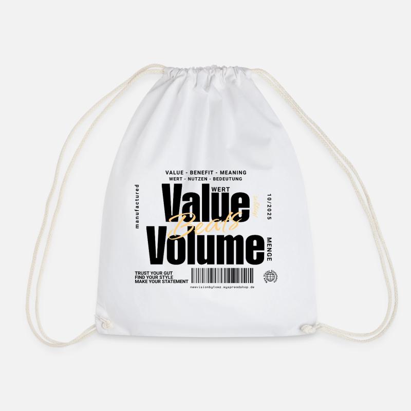 La valeur bat le volume – Design de déclaration (léger) - Sac de sport léger - blanc