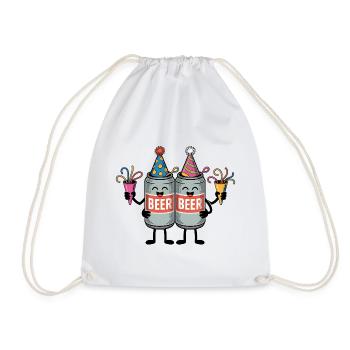 Anniversaire de canette de bière - T-shirt drôle - Sac de sport léger - blanc - Devant