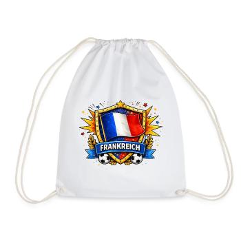 Drapeau français dans le bouclier de football - Sac de sport léger - blanc - Devant