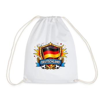 Germany Shield Football Design - Drawstring Bag - white - Front