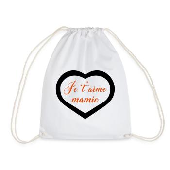 Cœur je t'aime mamie - Sac de sport léger - blanc - Devant