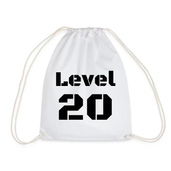 Level 20 - Drawstring Bag - white - Front