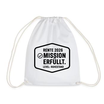 Pension 2026 – Mission accomplished | Level Retirement - Drawstring Bag - white - Front