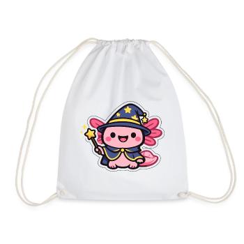 Star Spell Axolotl Mage - Drawstring Bag - white - Front