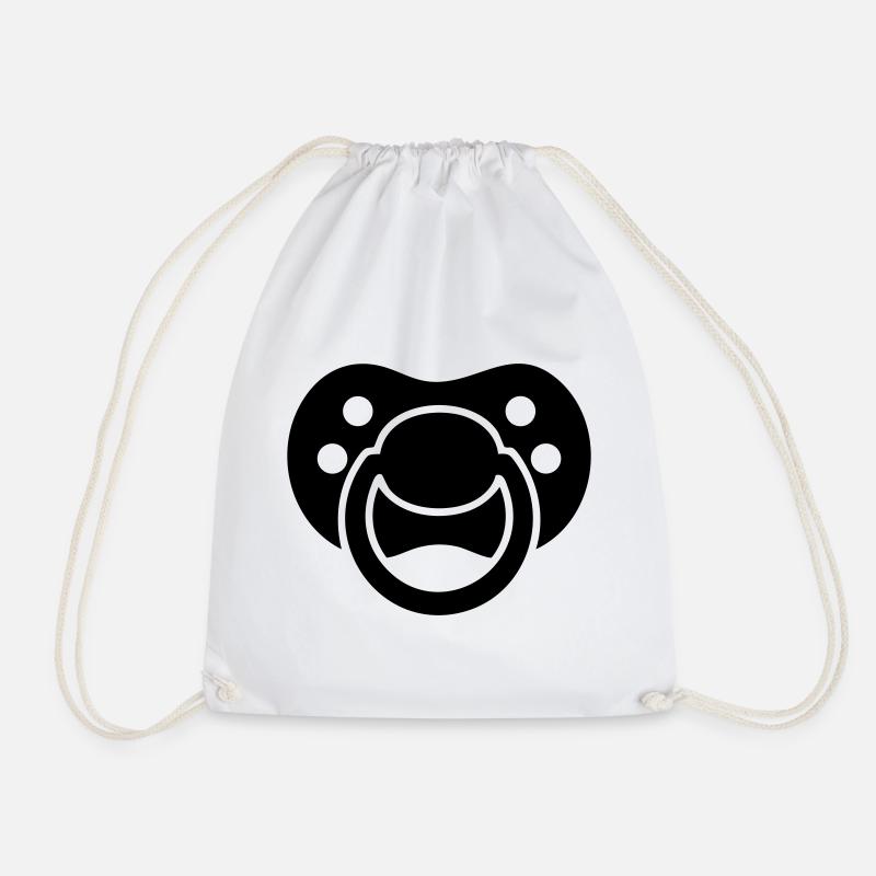 Schnuller Silhouette – Baby Design - Turnbeutel - Weiß