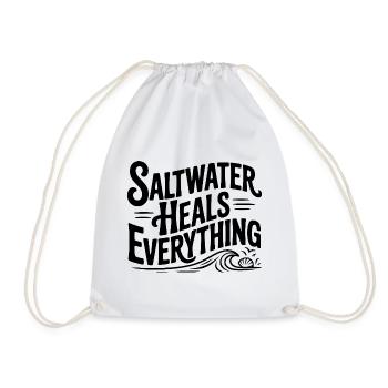 Saltwater Heals Everything - Drawstring Bag - white - Front
