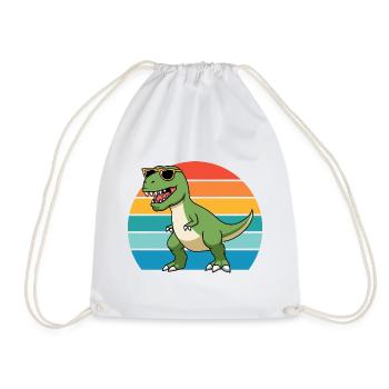 Trex Tyrannosaurus Rex T-Rex Dino Dinosaur - Drawstring Bag - white - Front