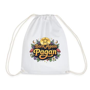 Born Again Pagan - Drawstring Bag - white - Front